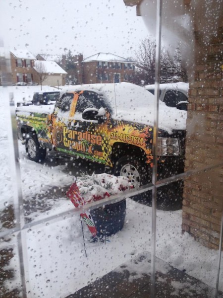 Snow on Vehicle Wrap