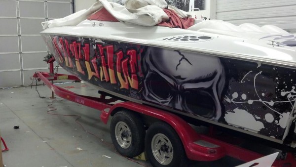 Custom Boat in Wrap Process