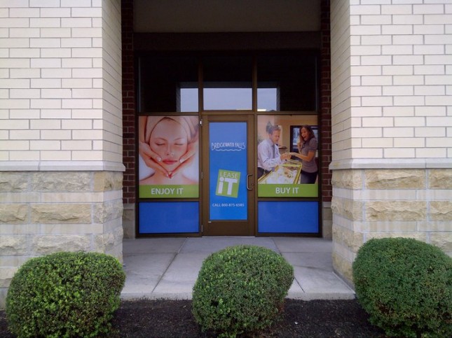 Empty Store Windows at Shopping Center